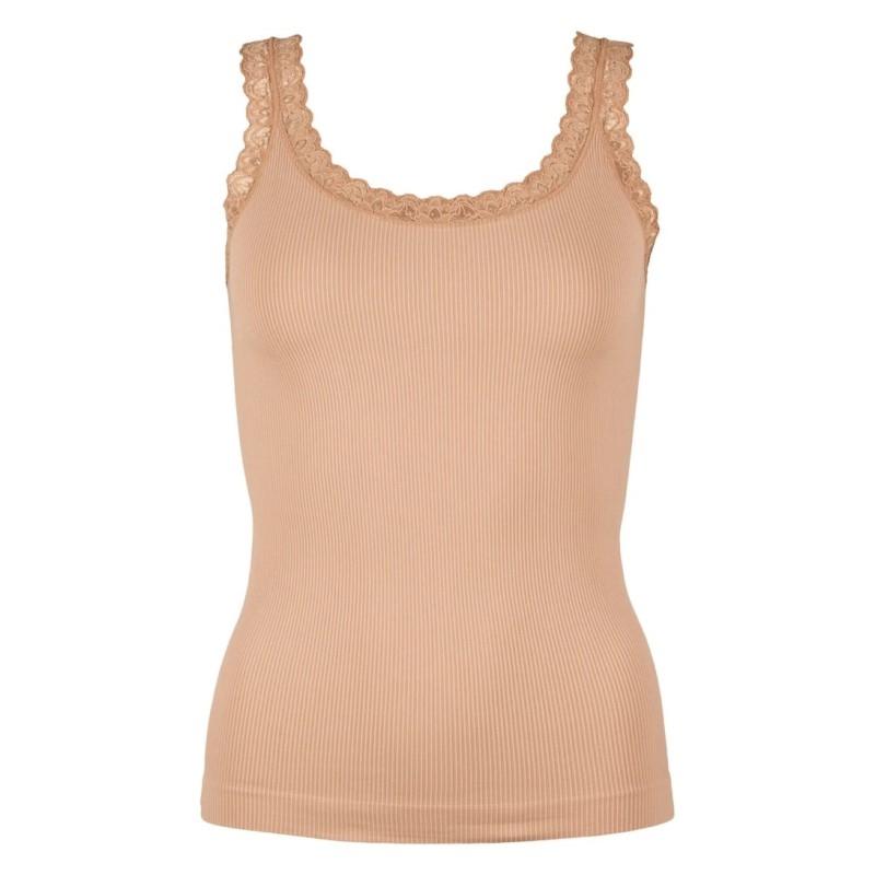 Tim & Simonsen Frida Rib Top Blonde Nude - Mikrofiber  - 5714818073525