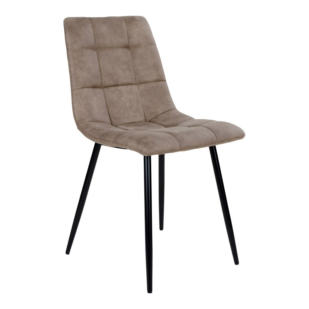 Brun Middelfart Spisebordsstol Spisebordsstol Microfiber Lyse Sorte Ben Hn1281 Sæt Stk - Housenordic Mikrofiber  - 5713917000425