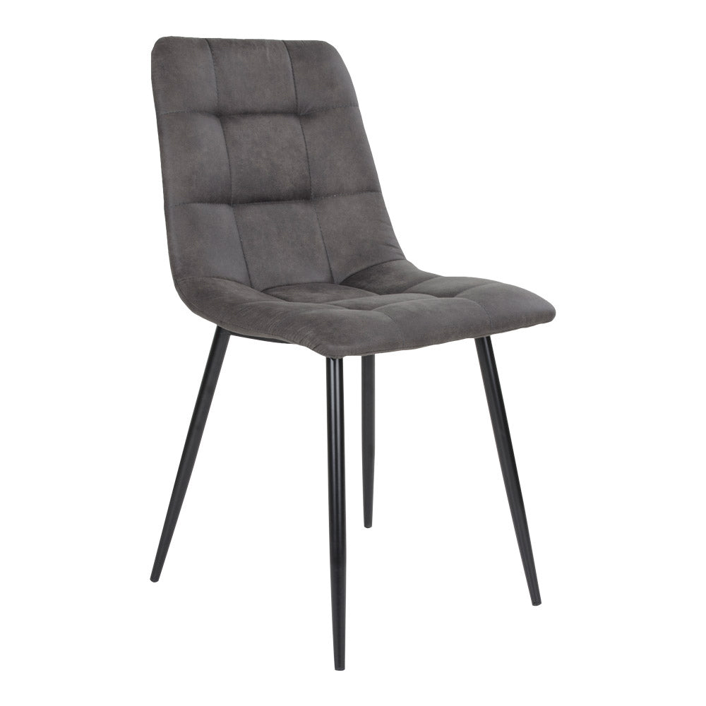 Grå Middelfart Spisebordsstol Spisebordsstol Microfiber Mørke Sorte Ben Hn1229 Sæt Stk - Housenordic Mikrofiber  - 5713917000449