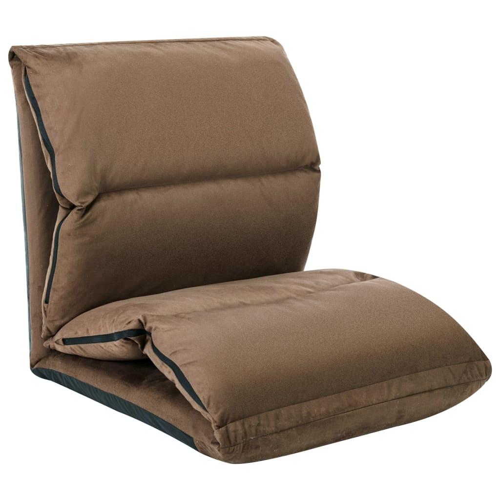 Gråbrun Foldbar Gulvstol Mikrofiber - Boligcenter Mikrofiber  - 8720286104149