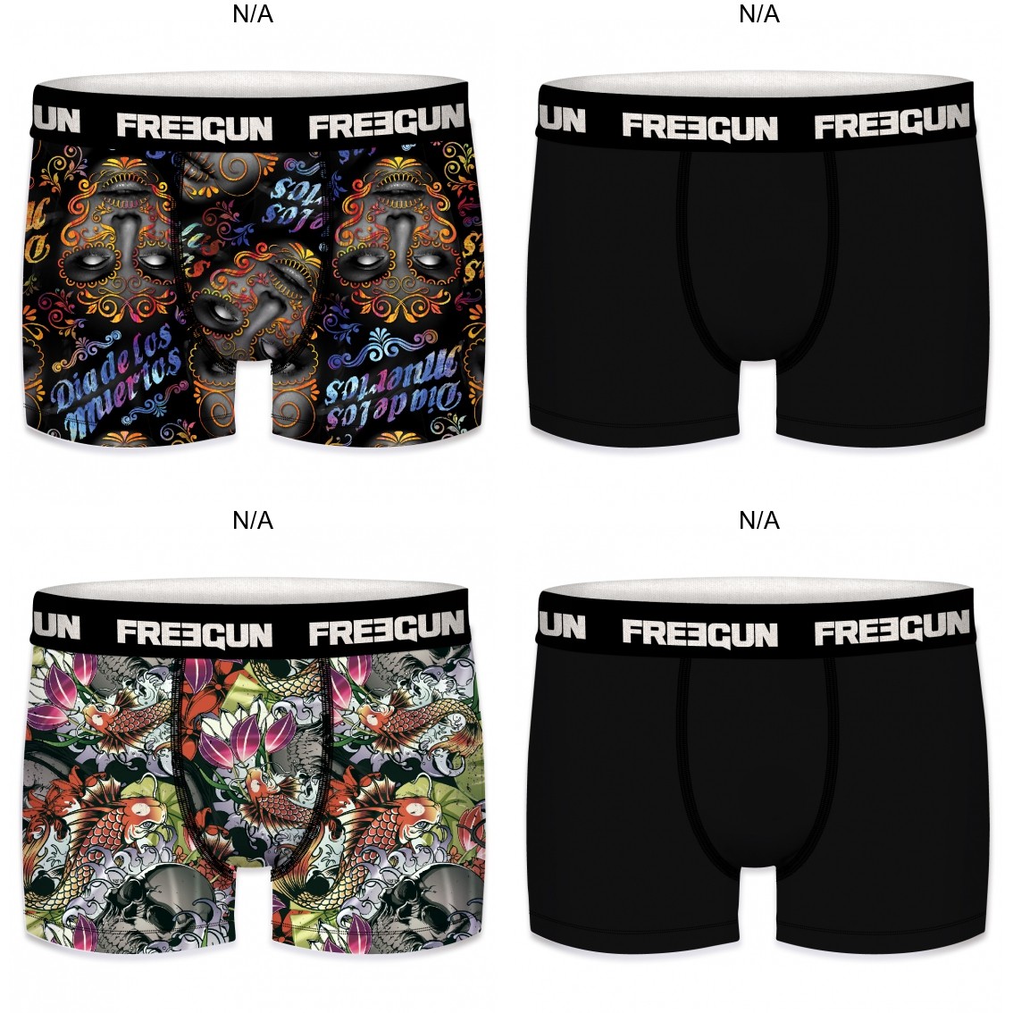Sort Pack Microfiber Boxershorts Funky Freegun - Freegun Mikrofiber