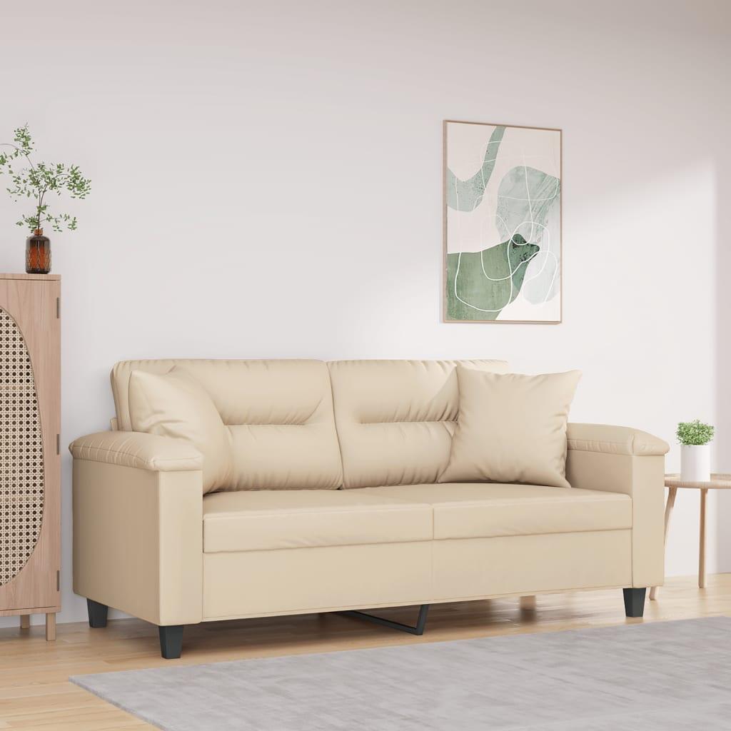 Personers Sofa Med Puder 140 Mikrofiberstof Creme - Mikrofiber  - 8721012059429
