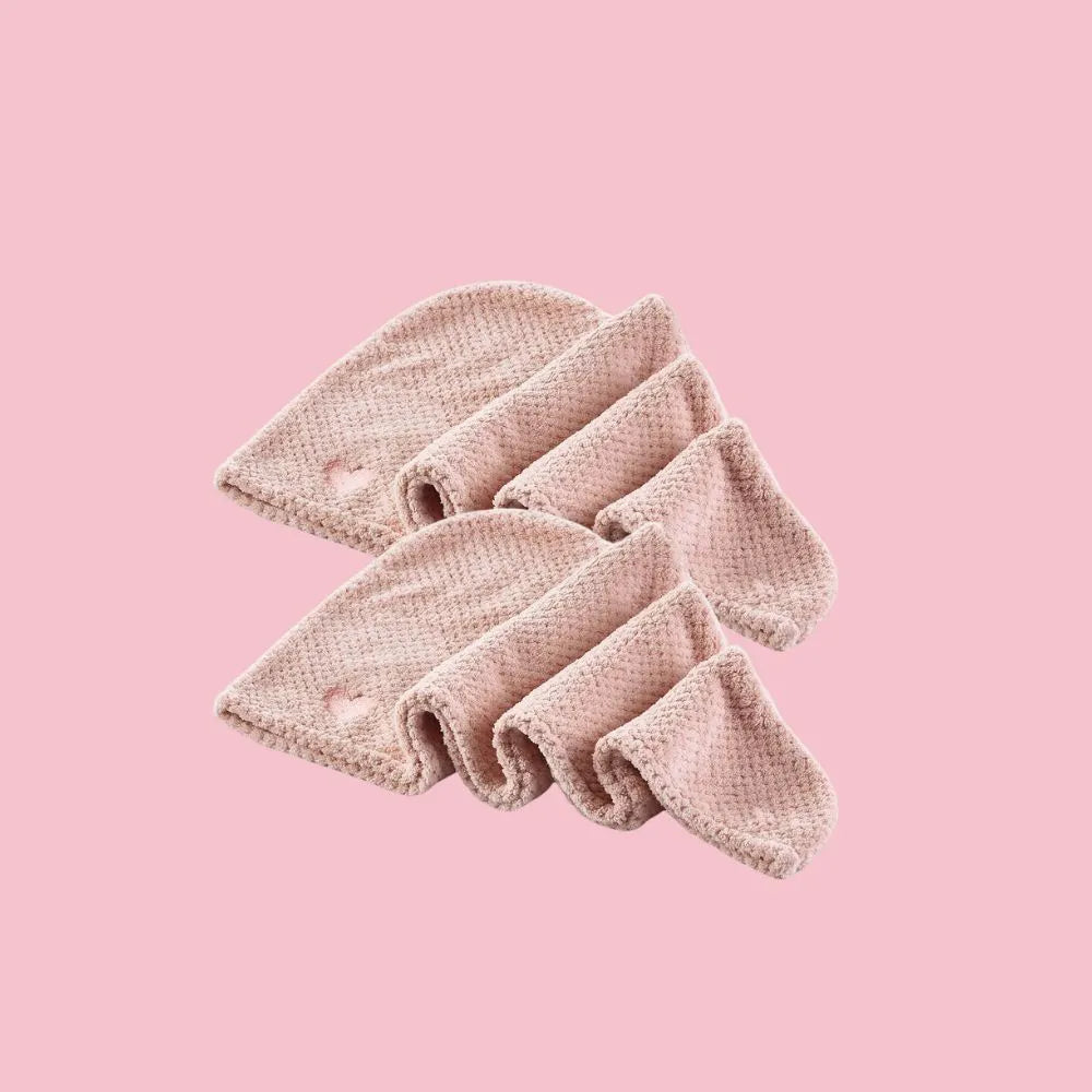 Rosa Mikrofiber Håndklæde Til Hår Stk Spar - Yuaia Mikrofiber  - 0788364302427