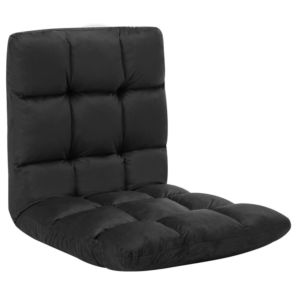 Sort Foldbar Gulvstol Mikrofiber - Boligcenter Mikrofiber  - 8720286104231