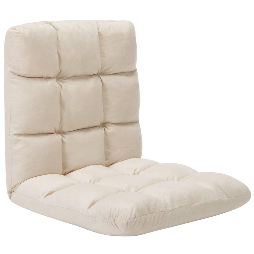Creme Foldbar Gulvstol Mikrofiber Farvet - Boligcenter Mikrofiber  - 8720286104248