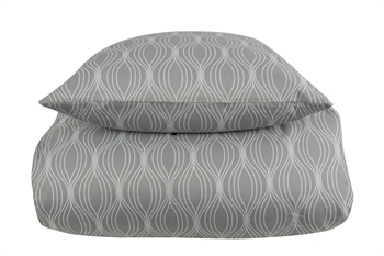 Sengetøj 200x220 Wave Grey Mønstret Sengesæt Microfiber Style Dobbelt Dynebetræk - In Style Mikrofiber  - 5714580995384