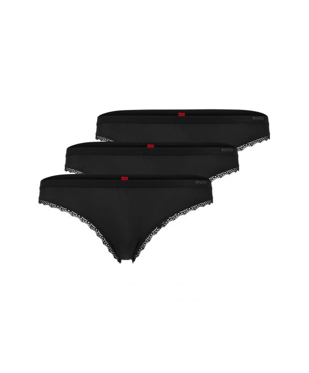 Sort Hugo 3pak Microfiber Thongs Blonder Til Kvinder - Hugo Mikrofiber  - 4063536364745