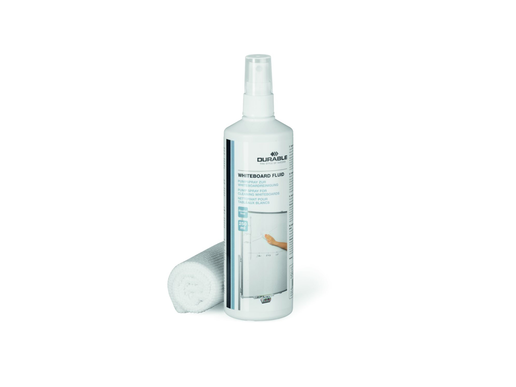 Hvid Rensesæt Til Whiteboard Spray 250 Microfiberklud - Durable Mikrofiber  - 4005546507026