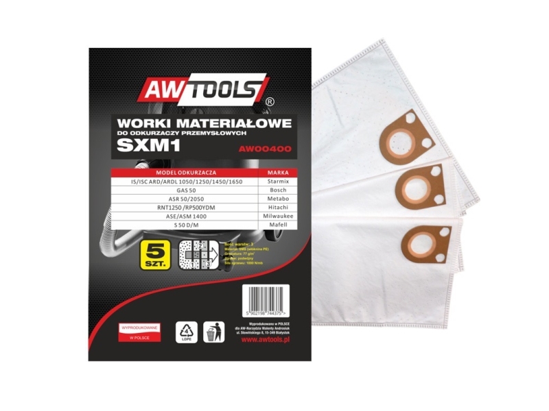 Awtools Mikrofiber Støvsugerpose Sxm1 Gas Starmix Stk Aw00400 - Awtools Mikrofiber  - 5902198744375