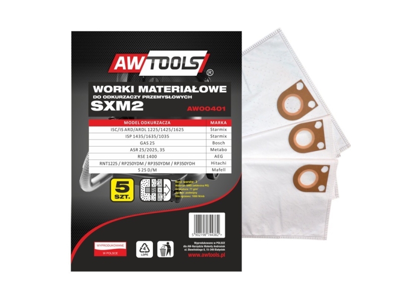 Awtools Støvsugerpose Mikrofiber Sxm2 Gas25 Starmix Stk Aw00401 - Awtools Mikrofiber  - 5902198744382