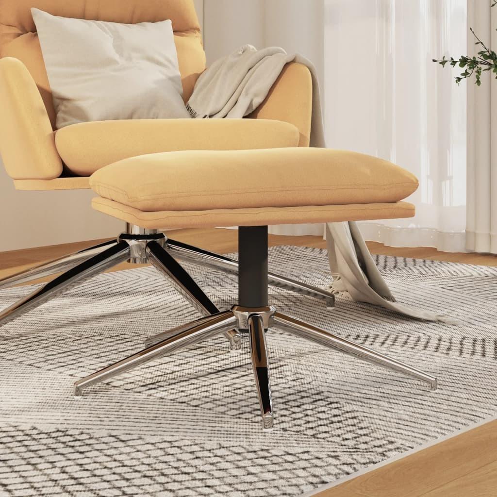 Fodskammel 60x60x35 Mikrofiberstof Cremefarvet - Boligcenter Mikrofiber  - 8720286825075
