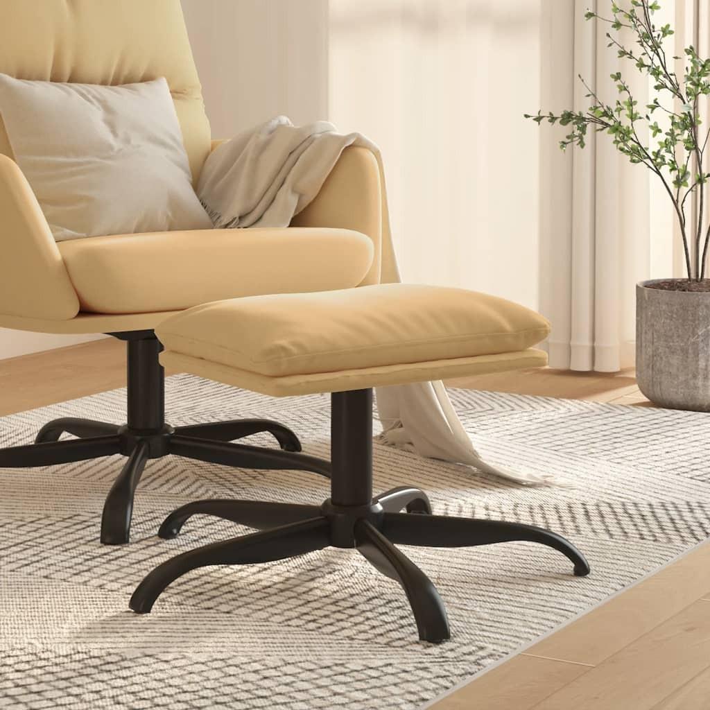 Fodskammel 60x60x36 Mikrofiberstof Cremefarvet - Boligcenter Mikrofiber  - 8720286825693