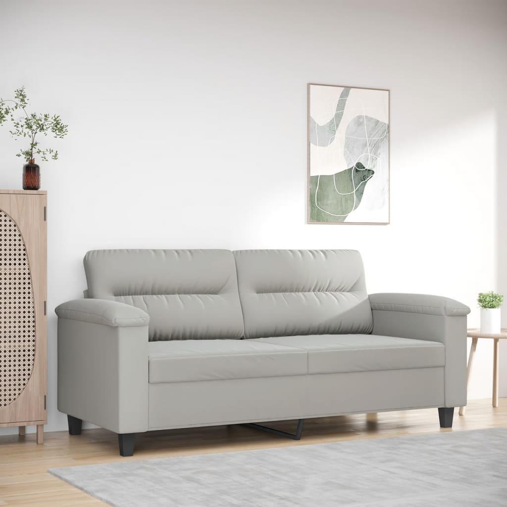 Personers Sofa 140 Mikrofiberstof Lysegrå - Mikrofiber  - 8721012136472