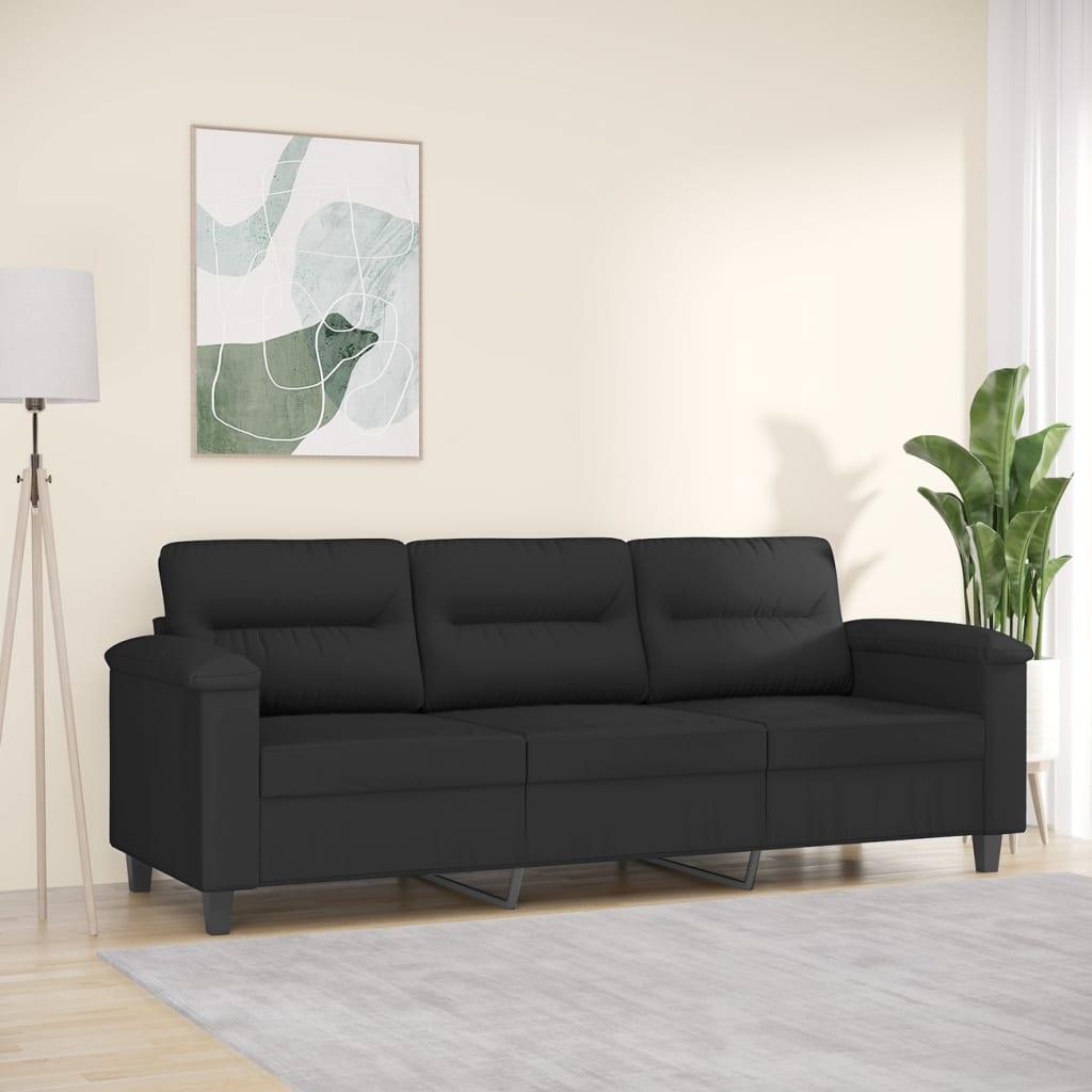 Sort Personers Sofa 180 Mikrofiberstof - Mikrofiber  - 8721012136557
