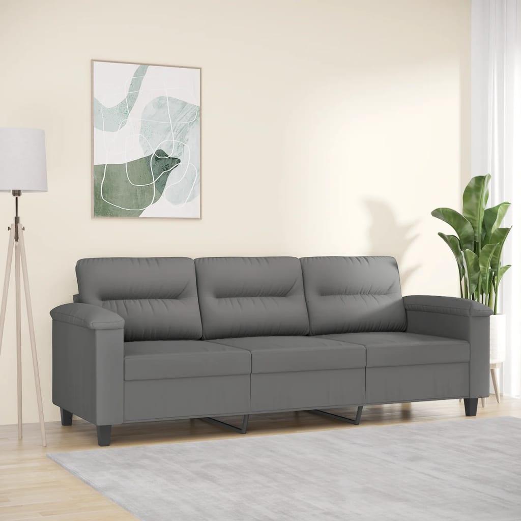Personers Sofa 180 Mikrofiberstof Mørkegrå - Mikrofiber  - 8721012136540