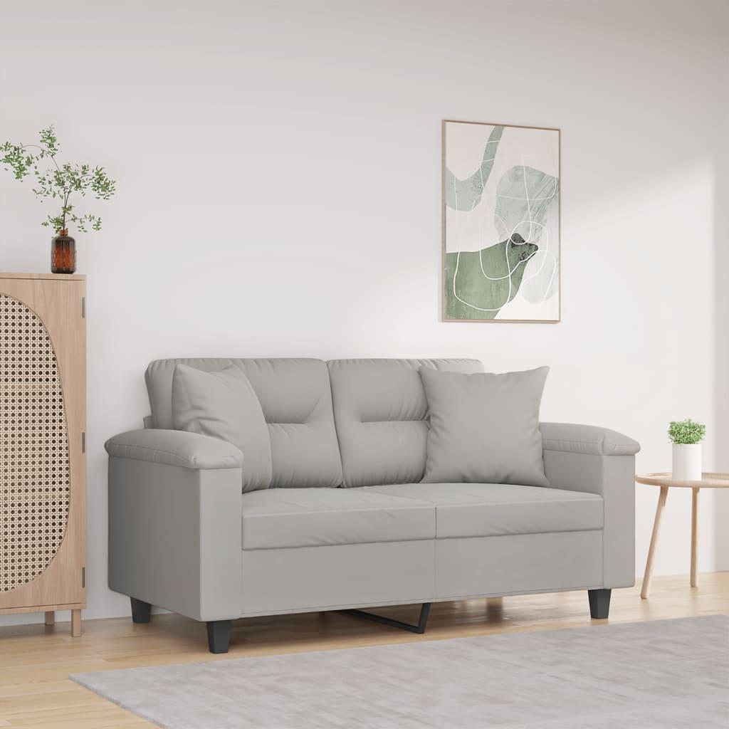 Personers Sofa Med Puder 120 Mikrofiberstof Lysegrå - Mikrofiber  - 8721012059337
