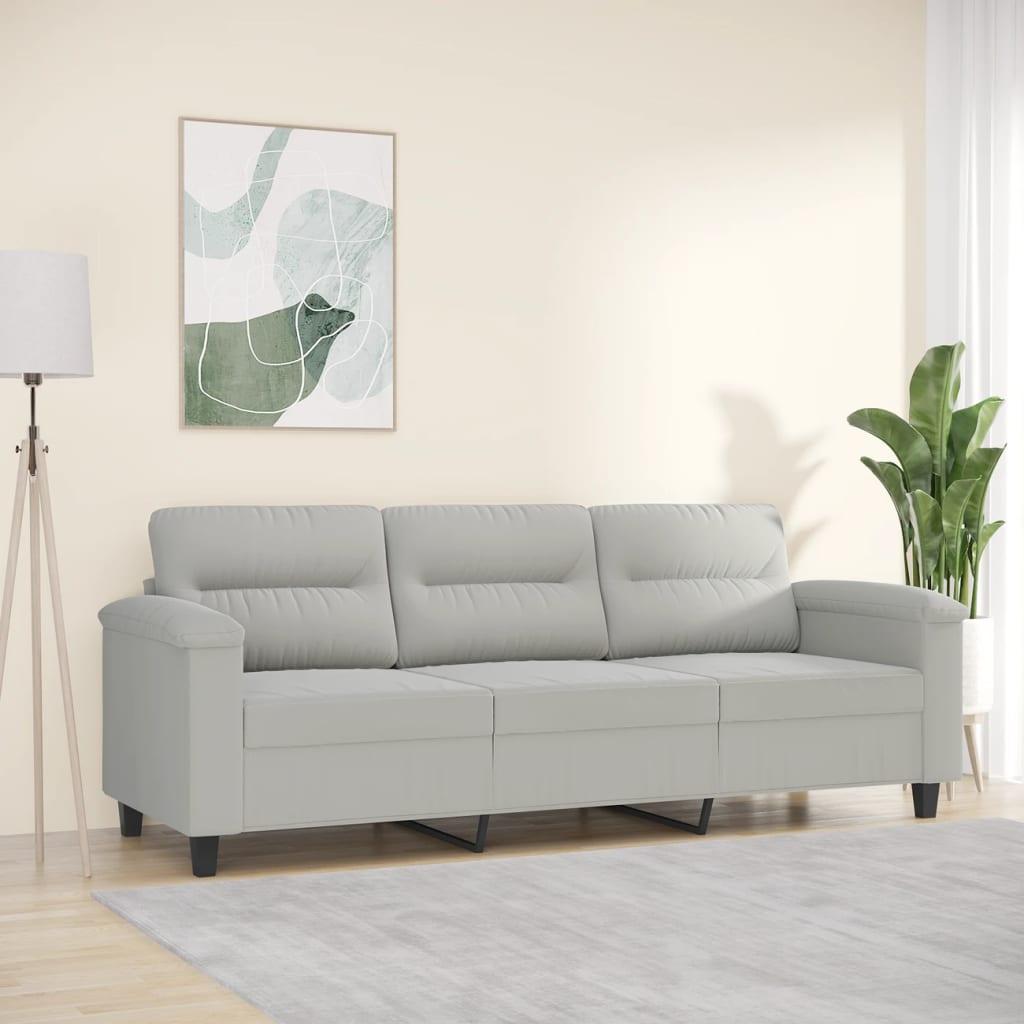 Personers Sofa 180 Mikrofiberstof Lysegrå - Mikrofiber  - 8721012136533