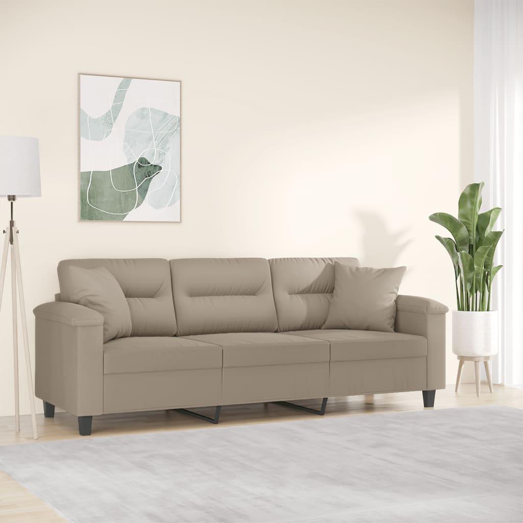 Personers Sofa Med Puder 180 Mikrofiberstof Gråbrun - Mikrofiber  - 8721012059443