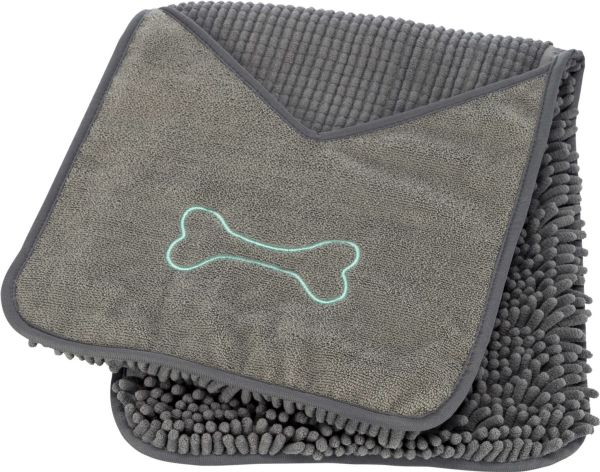 Trixie Håndklæde Med Lommer Microfiber 78x32 Grå - Trixie Mikrofiber  - 4011905235776