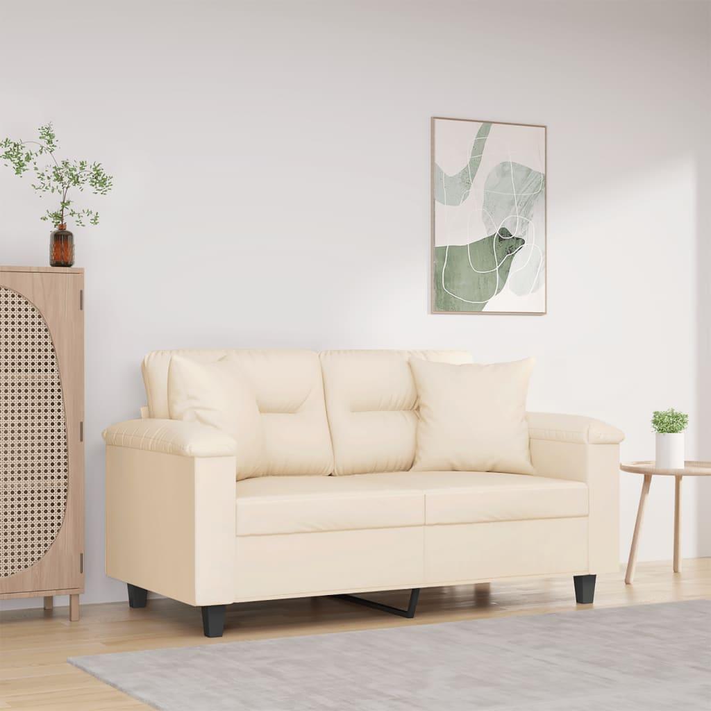 Personers Sofa Med Puder 120 Mikrofiberstof Beige - Mikrofiber  - 8721012059375