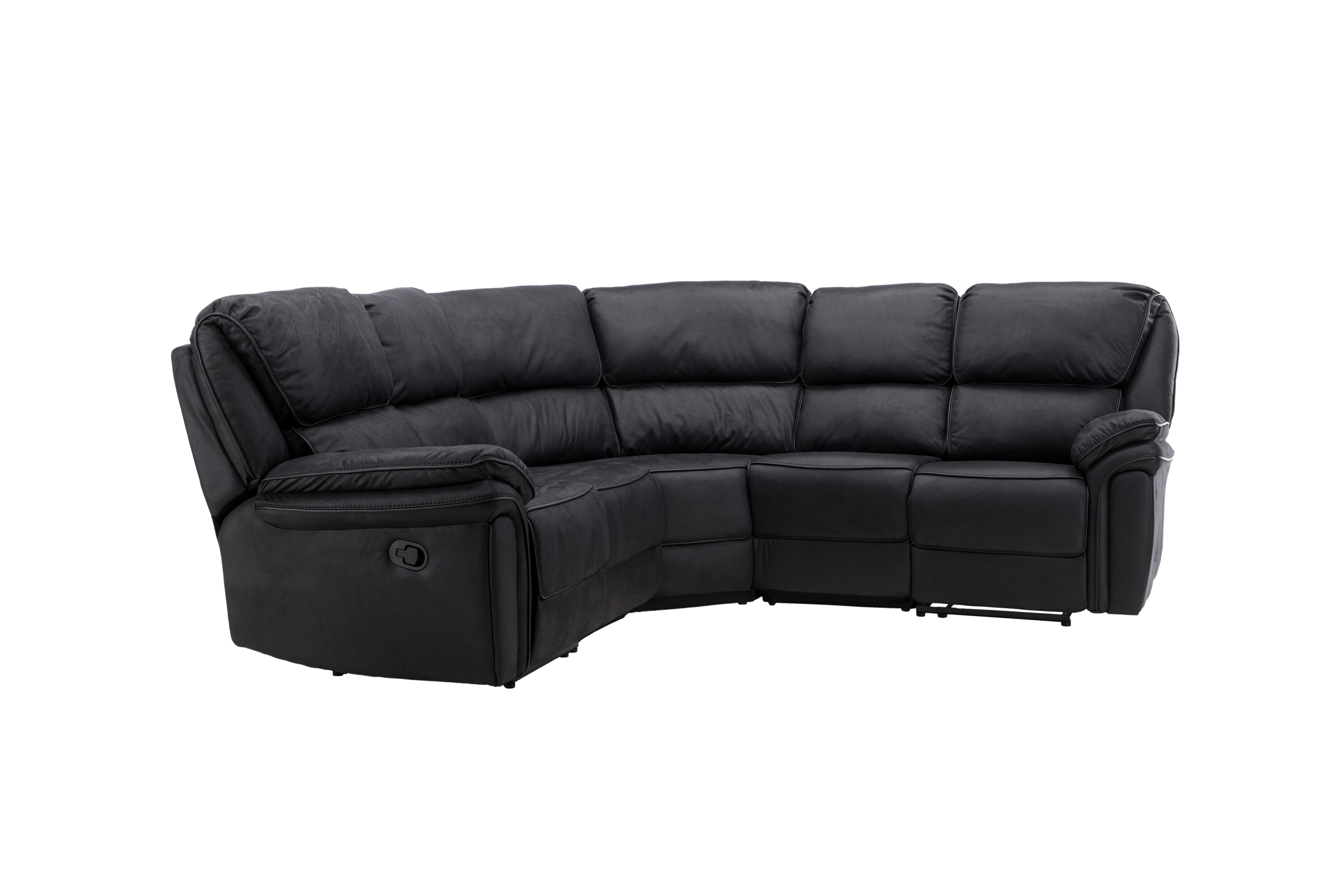 Sort Venture Design Saranda Recliner Hjørnesofa Mikrofiber - Venture Design Mikrofiber  - 7350133230090