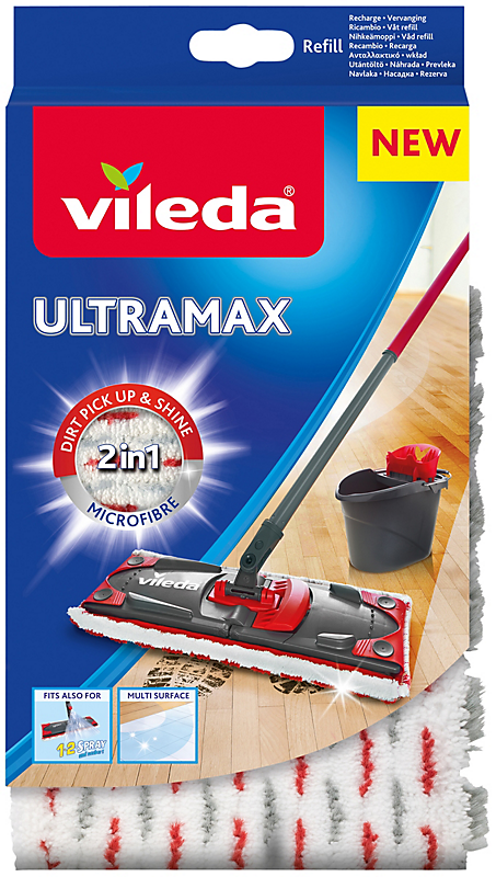 Vileda Ultramax Microfiber 2i1 Mikrofiber Moppeklud Til Ultramat Moppe Mikrofiber - Vileda Mikrofiber  - 4023103201262