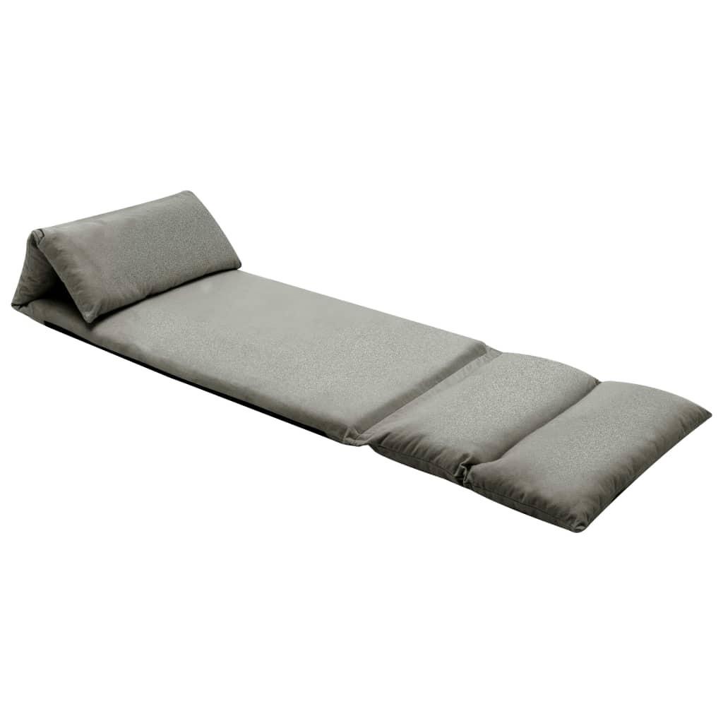 Grå Foldbar Gulvstol Mikrofiber Mørke - Boligcenter Mikrofiber  - 8720286104224