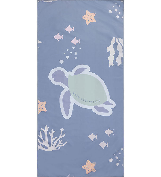 Blå Swim Essentials Håndklæde Microfiber 135x65 Turtle - Swim Essentials Mikrofiber  - 8721197417311