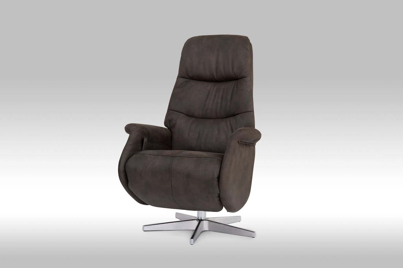 Delta Lænestol Med Indbygget Skammel Grå Microfiber - Furnhouse Mikrofiber